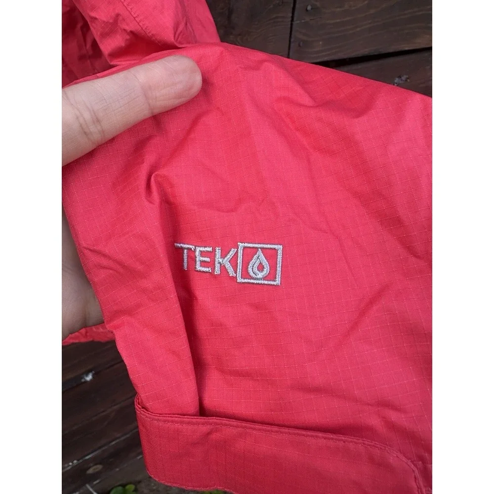 LL Bean TEK Rain Jacket Hooded Softshell Full Zip Parka Coat Women's Red *Medium